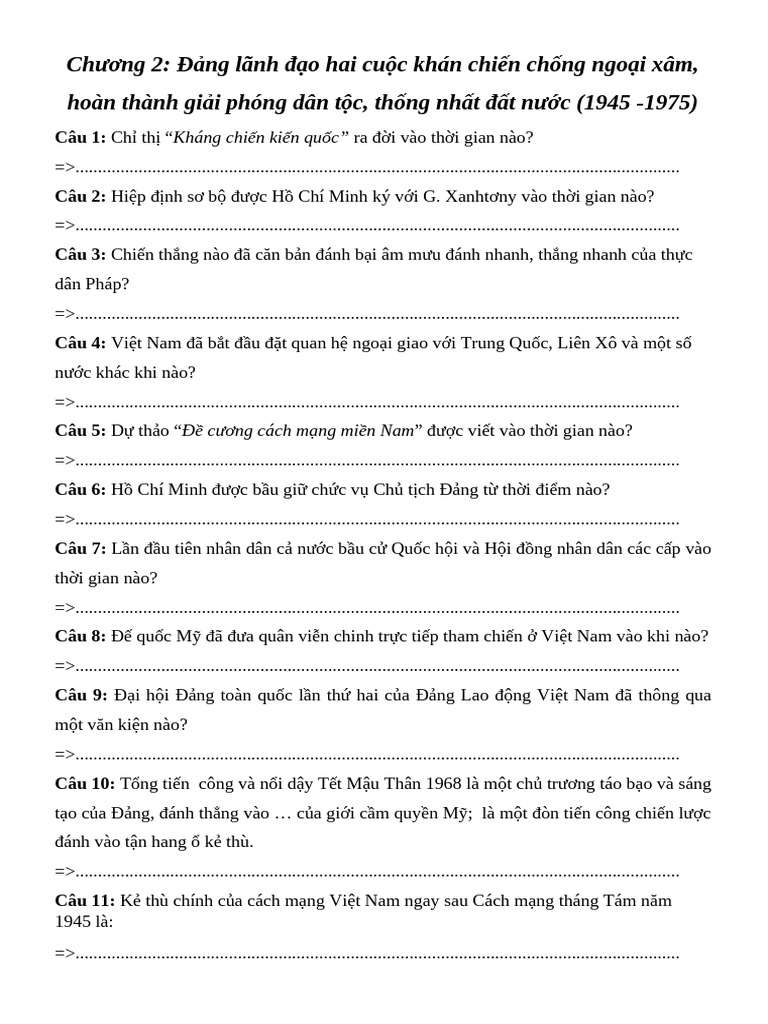 CÂU HỎI LSD chương 2 | PDF