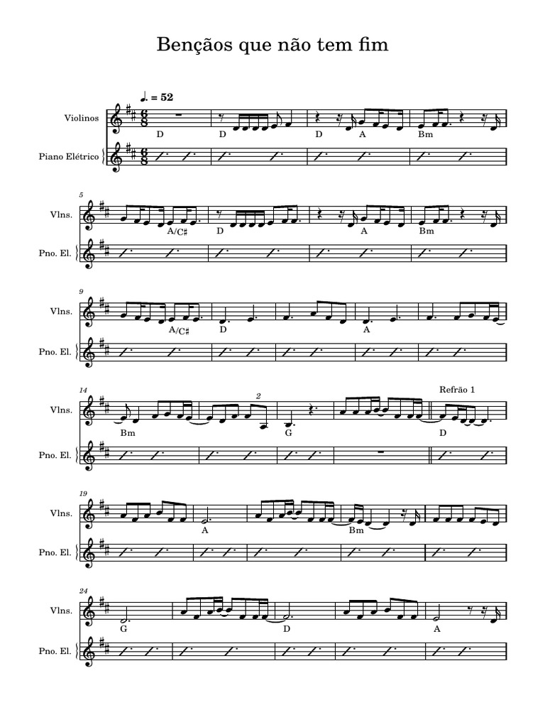 Bençãos Que Não Tem Fim Partitura E Partes Pdf