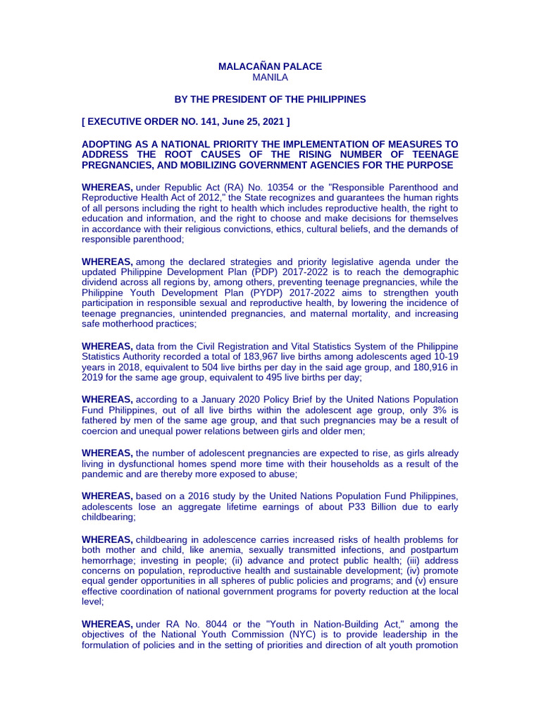 Eo 141 | PDF
