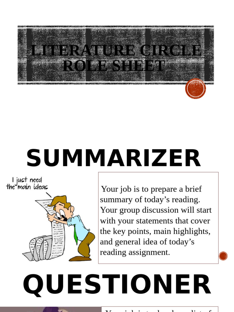 Literature Circle Pdf