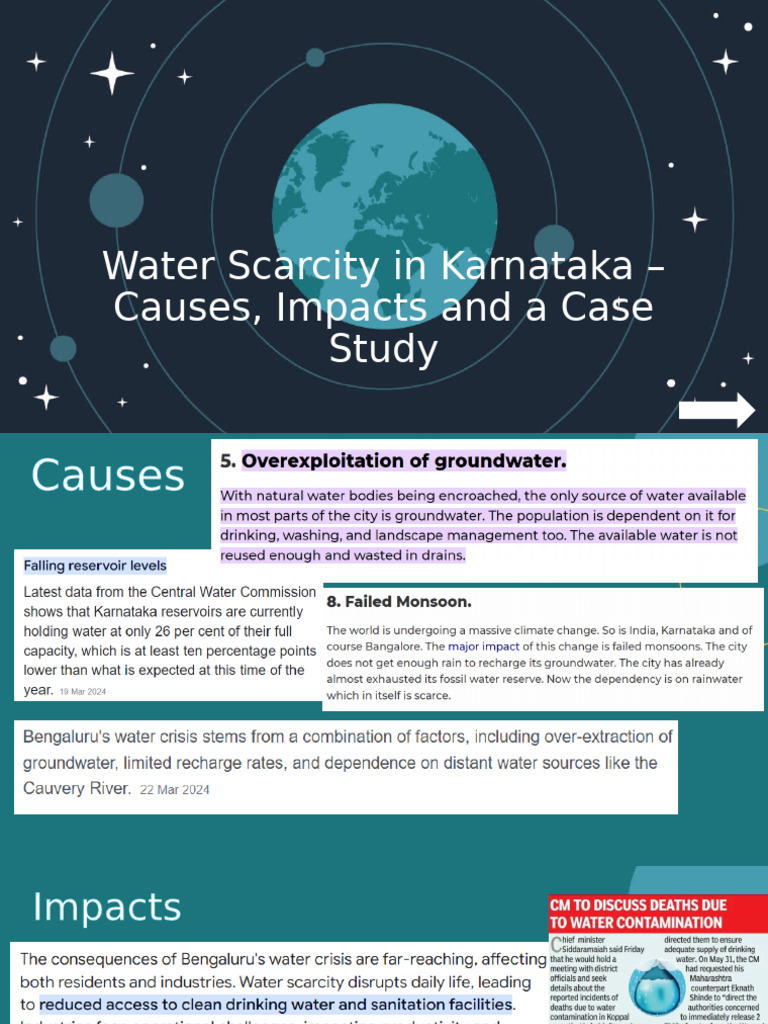 Water Scarcity In Karnataka Causes Impacts Pdf