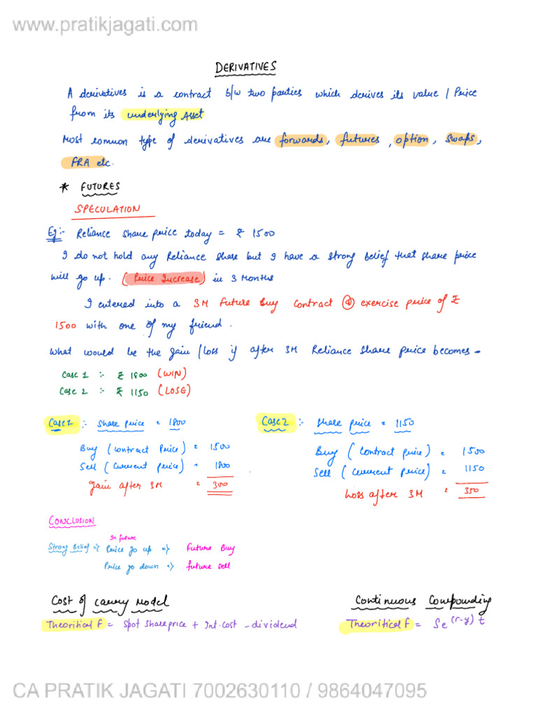 Derivatives HW Notes | PDF