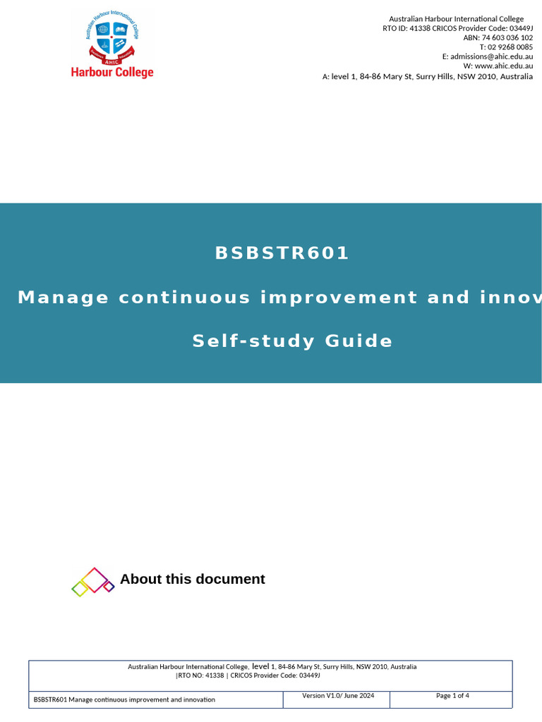 BSBSTR601 Self-Study Guide | PDF