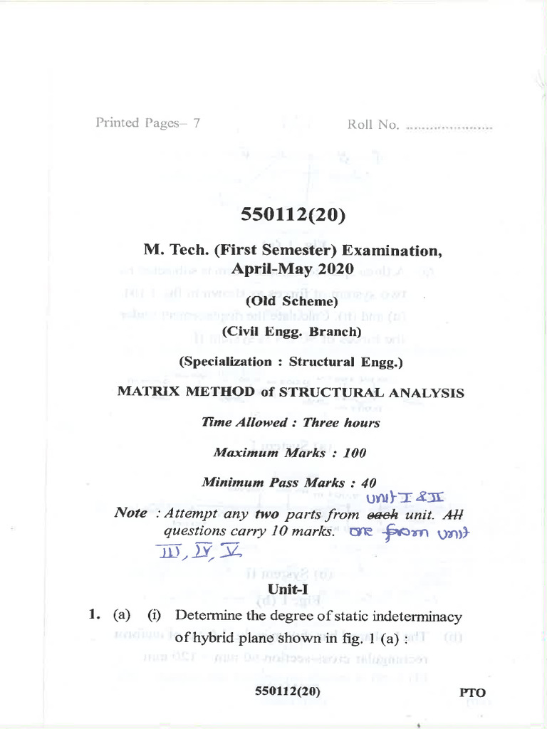 M Tech Civil Structure Papers | PDF