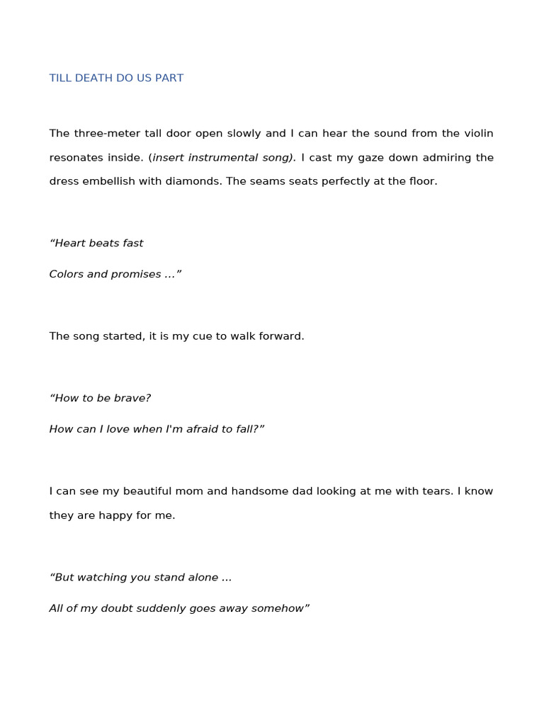 Till Death Do Us Part | PDF