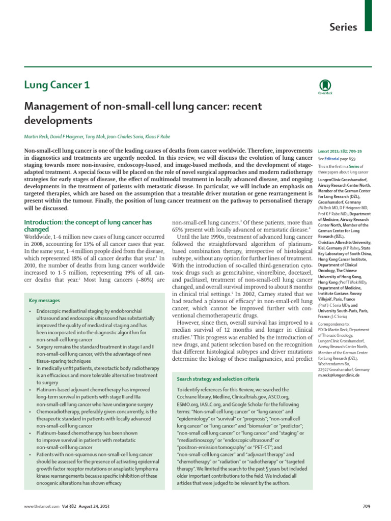 Management of Non-Small-Cell Lung Cancer: Recent Developments | PDF
