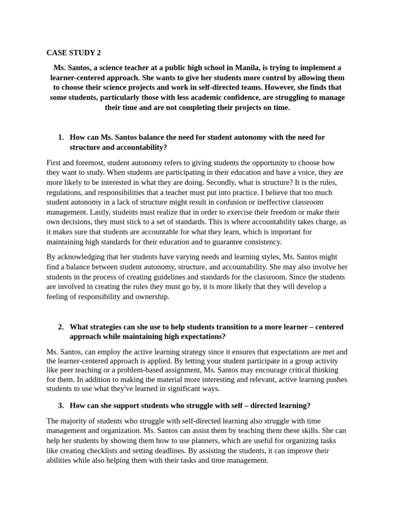 Student Autonomy, Structure and Accountabiliry | PDF