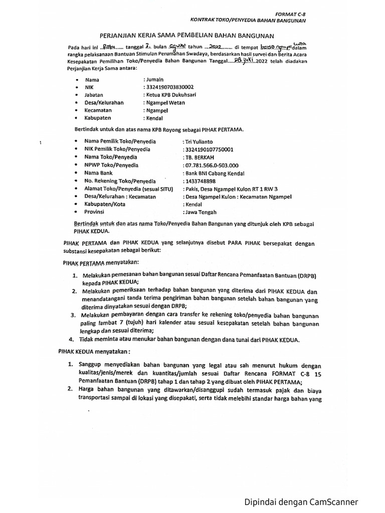 Perjanjian Kerjasama Pihak 3 | PDF