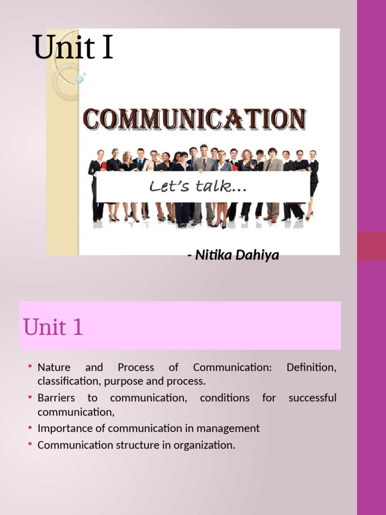 Communication Unit I | PDF | Communication | Information
