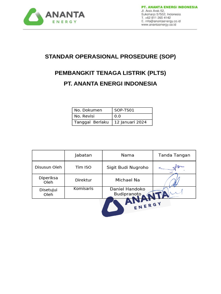SOP Bangsang Prada Tanjung Burang | PDF