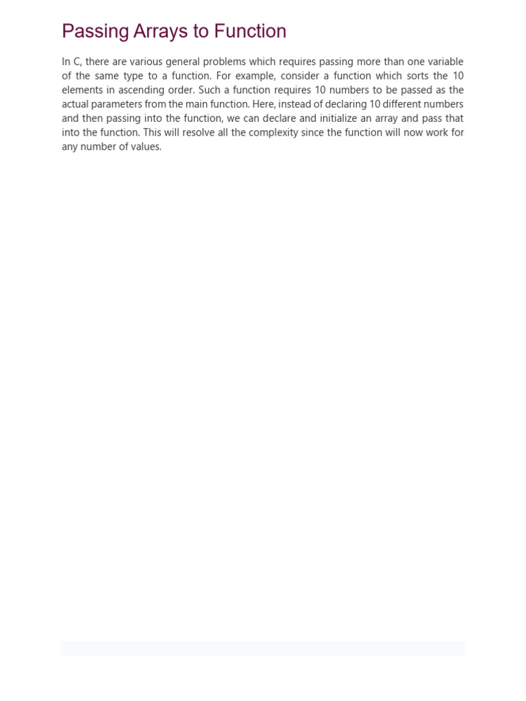 Passing Arrays To Function | PDF