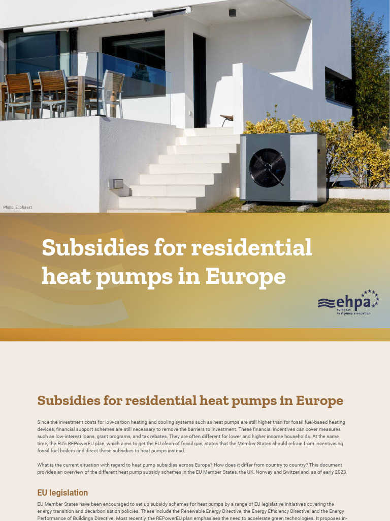 EHPA - Subsidies For Residential Heat Pumps in Europe - FINAL - March ...