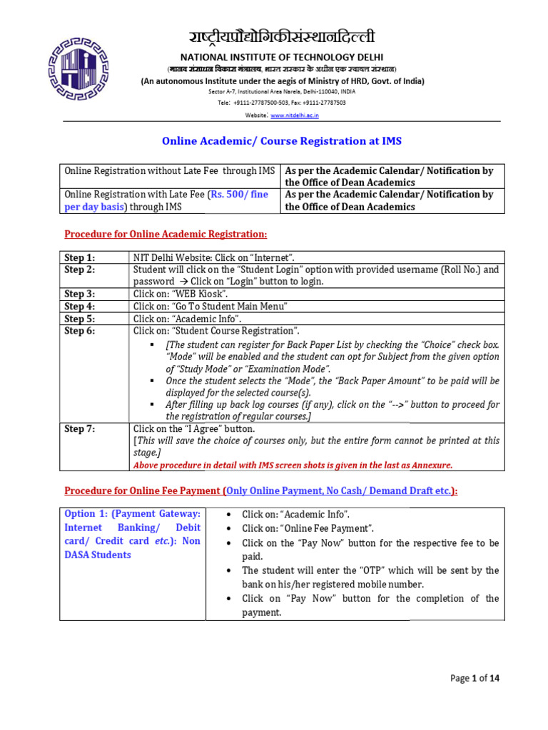 Online Academic Registration Manual Students-1 | PDF