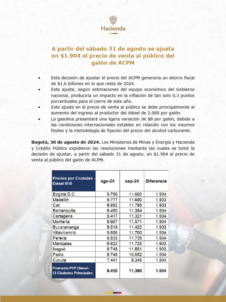 Comunicado Acpm Agosto 30-2024 | PDF