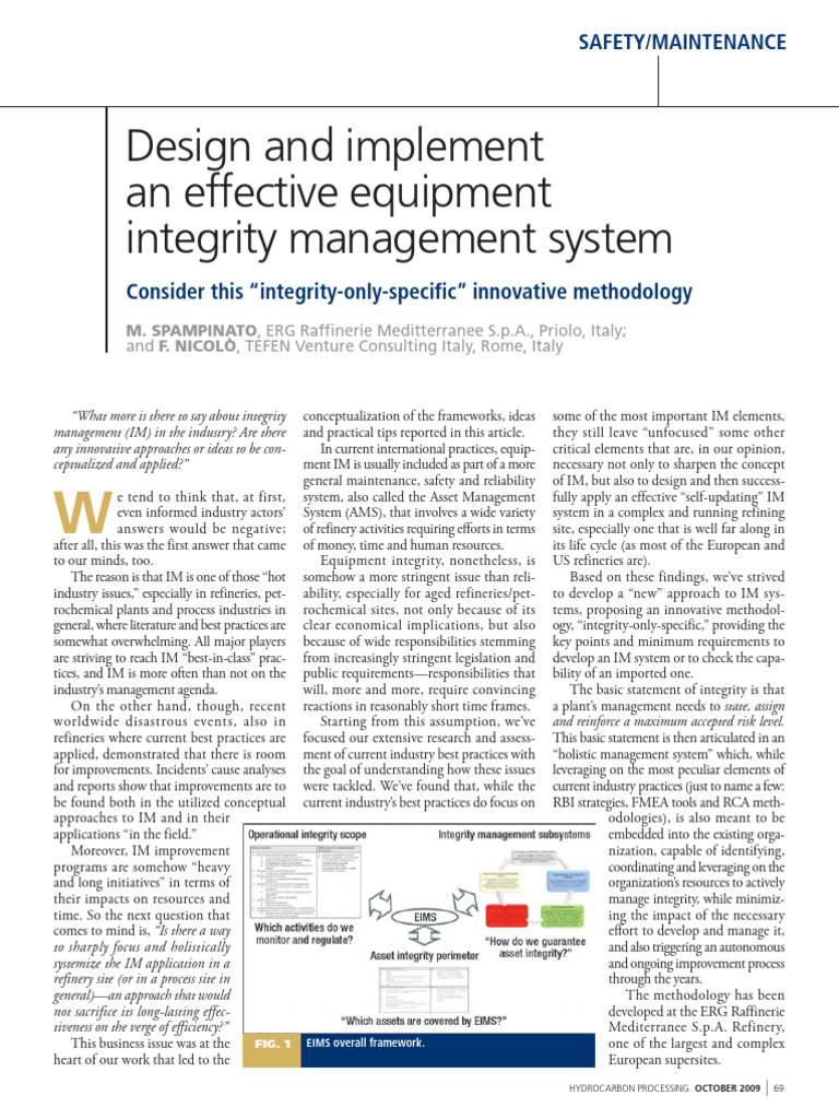 Integrity Management System | PDF