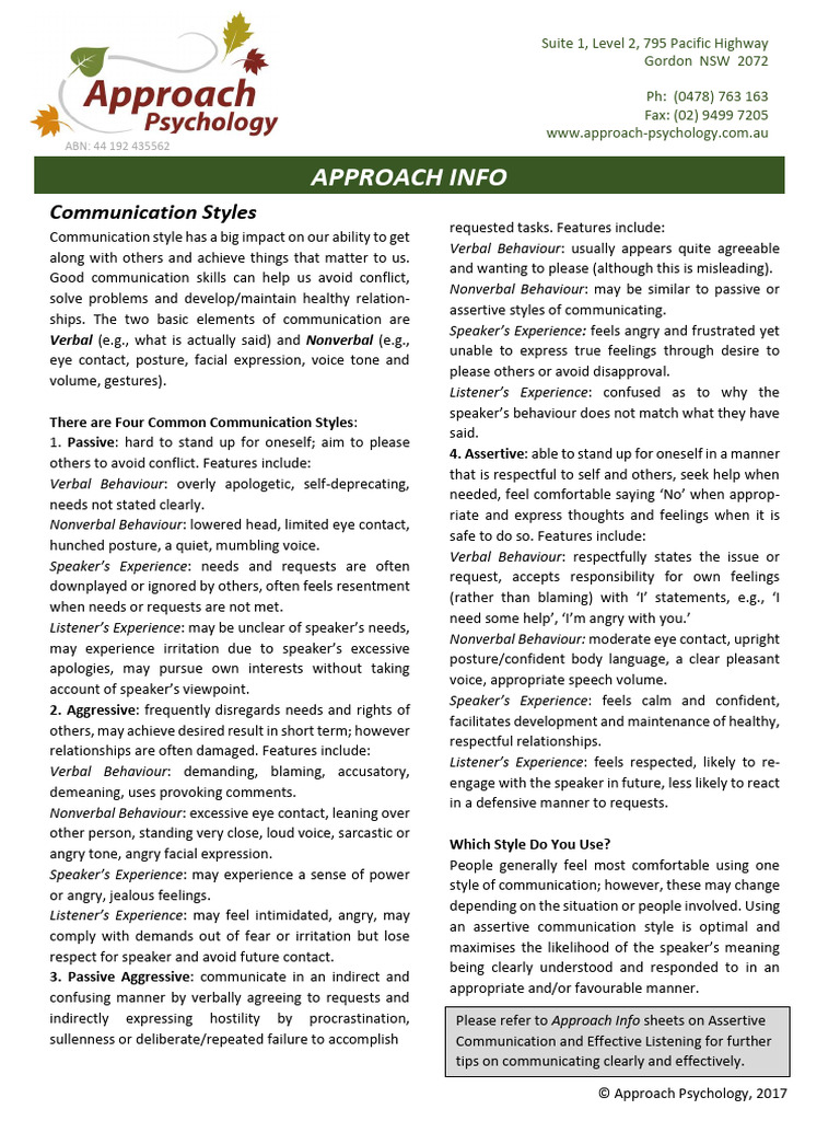 DIFFERENT TYPES OF COMMUNICATION STYLES PDF visual data 2