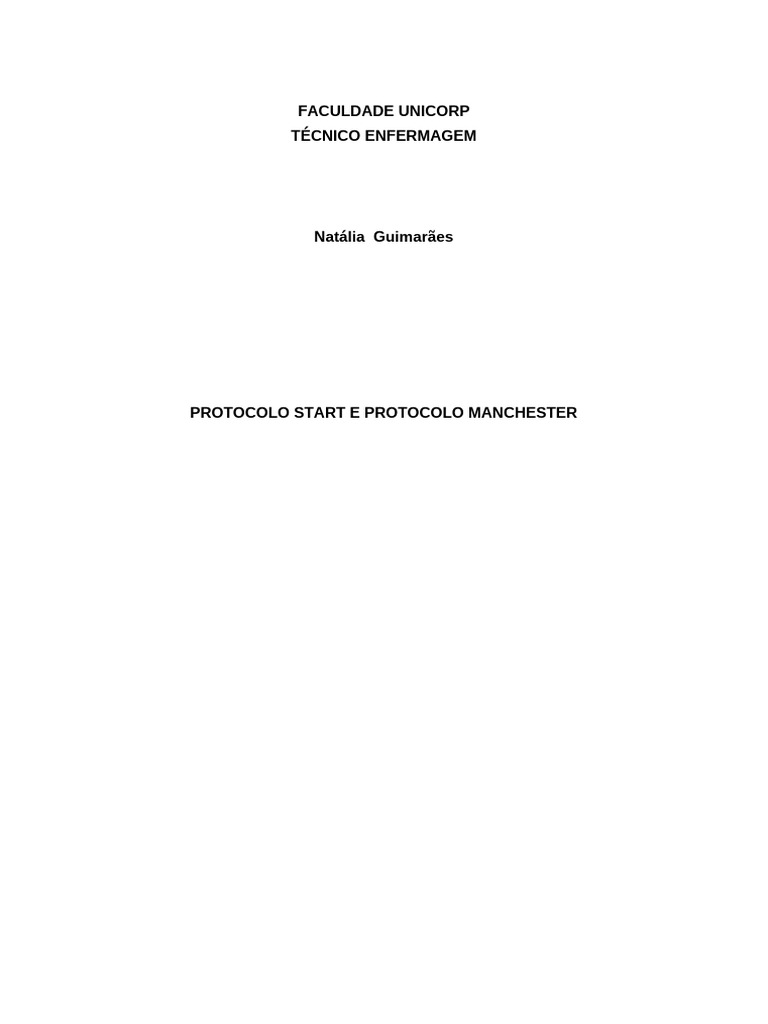Protocolo Manchester e Metodo Start | PDF