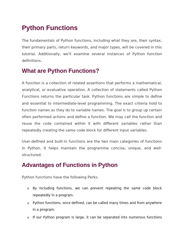 Python functions pdf