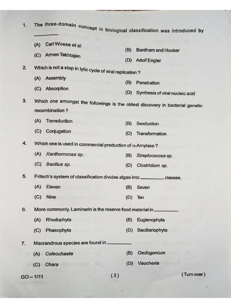 CPET 2024 Botany Question Paper | PDF
