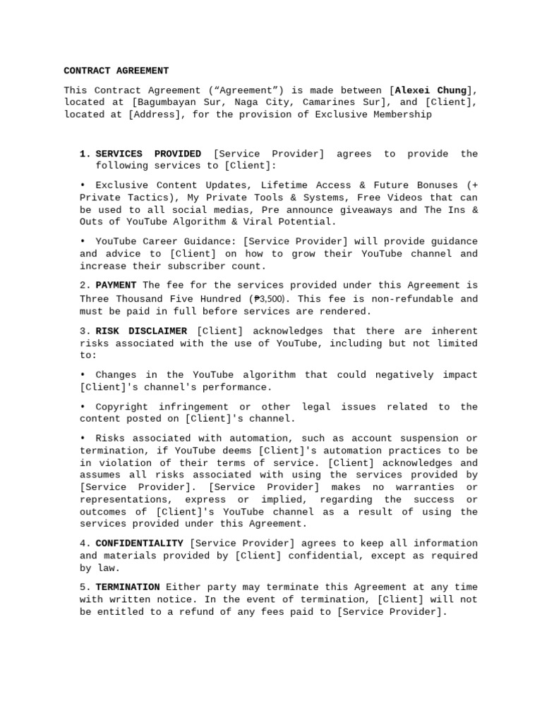 Contract Agreement | PDF