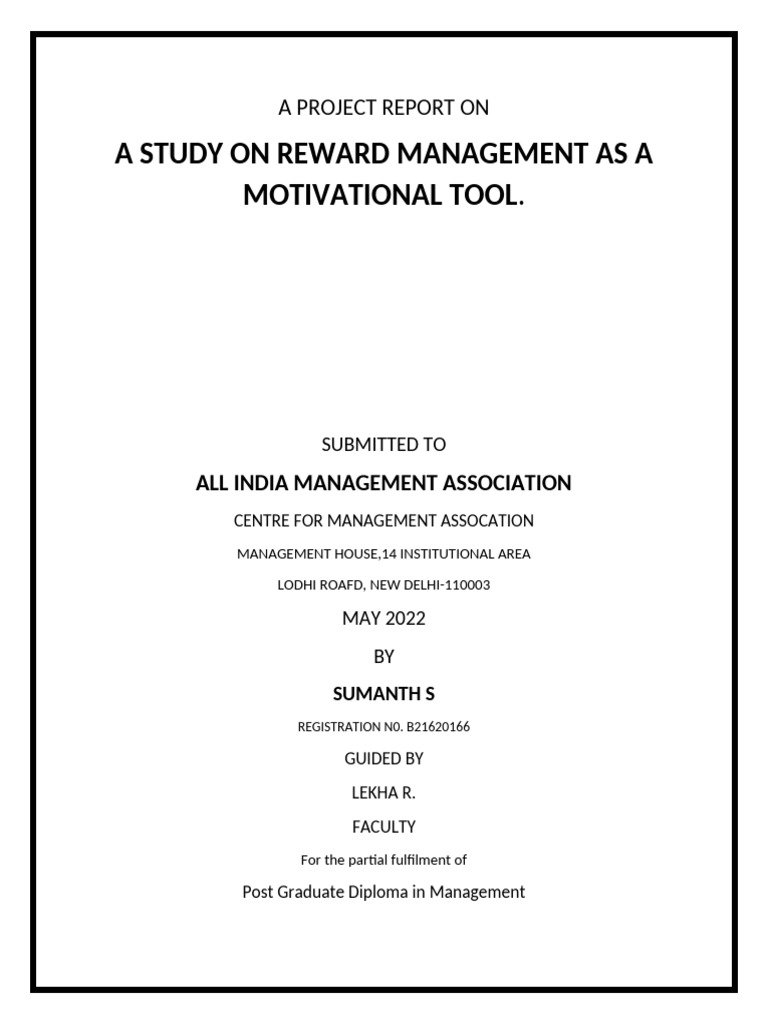 Reward Management for Managers | PDF | Motivation | Motivational