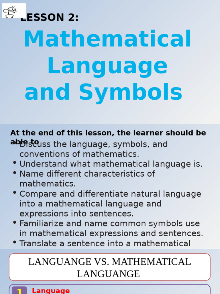 l2 Math. Language and Symbols | PDF
