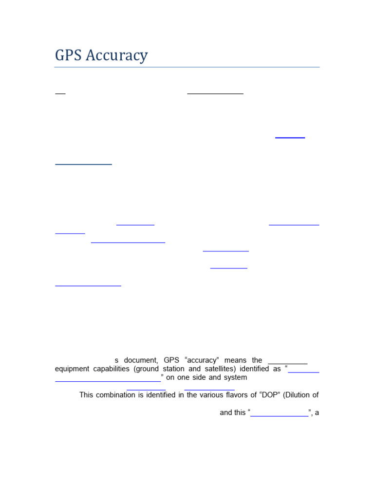 Understanding GPS Accuracy Factors | PDF | Global Positioning System ...