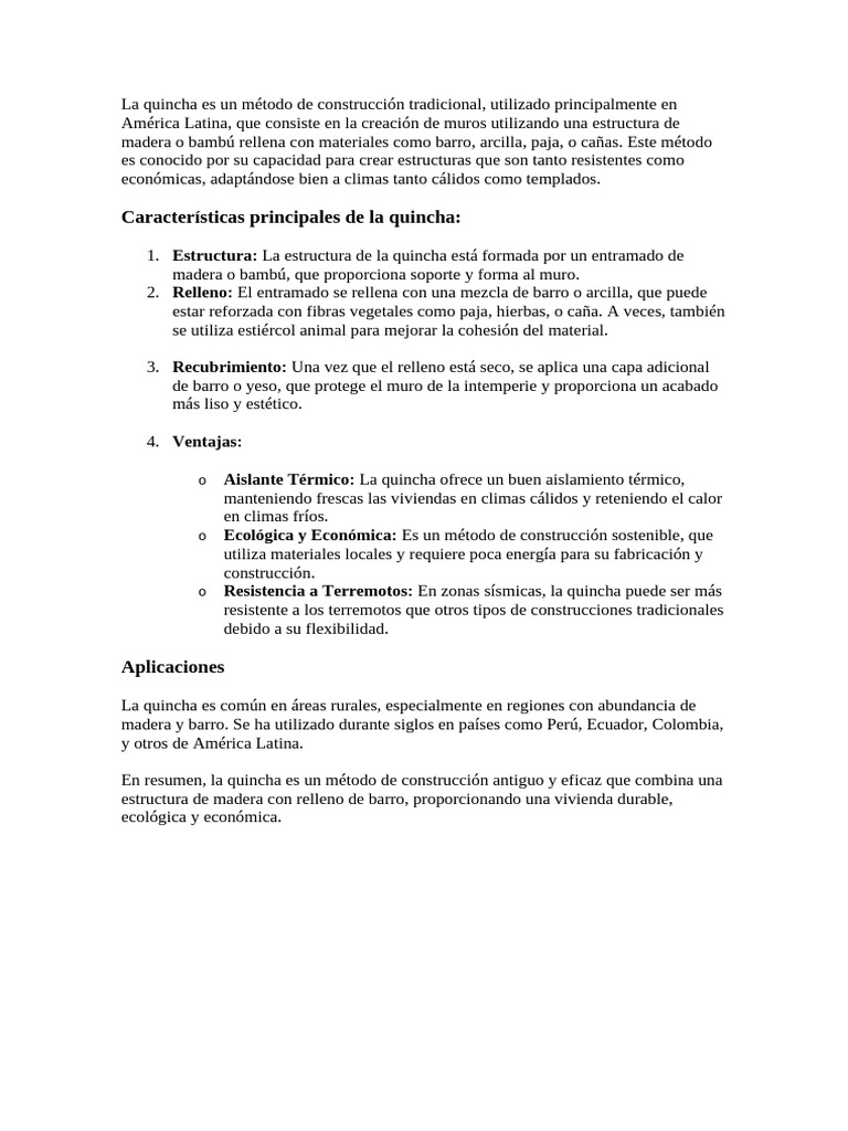 Tierra Como Material y La Quincha Como Método de Construcción | PDF