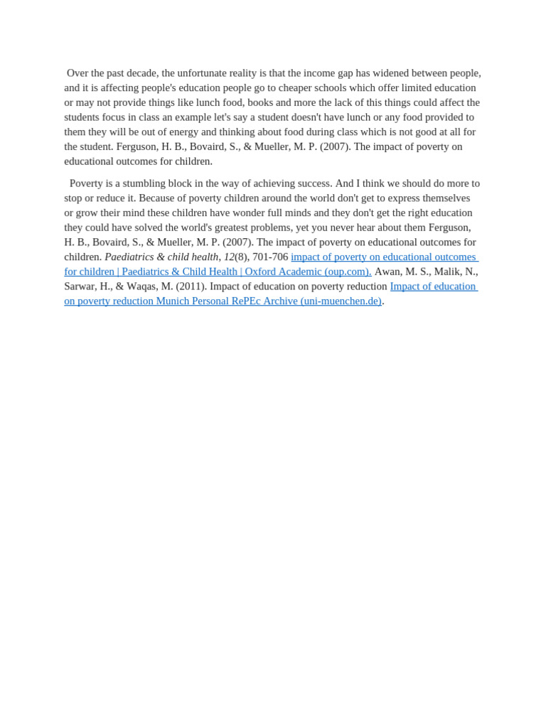 The Impact of Poverty On Educational | PDF