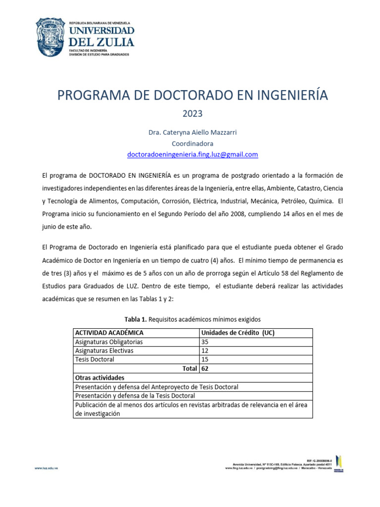Doctorado en Ingeniería | PDF