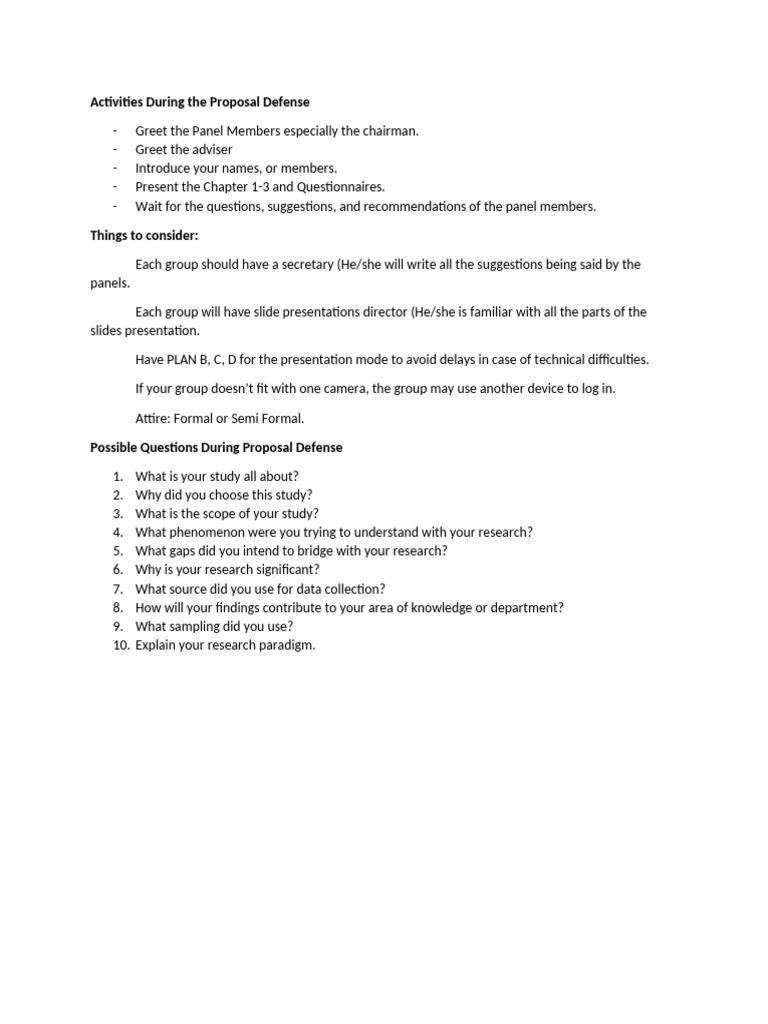 Proposal Defense Preparation Guide | PDF