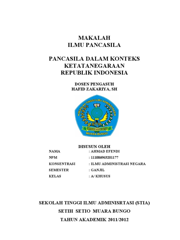 Makalah Pancasila Dalam Konteks Ketatanegaraan