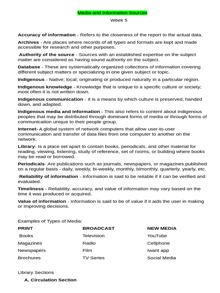 Understanding Media and Information Sources | PDF | Libraries | Information