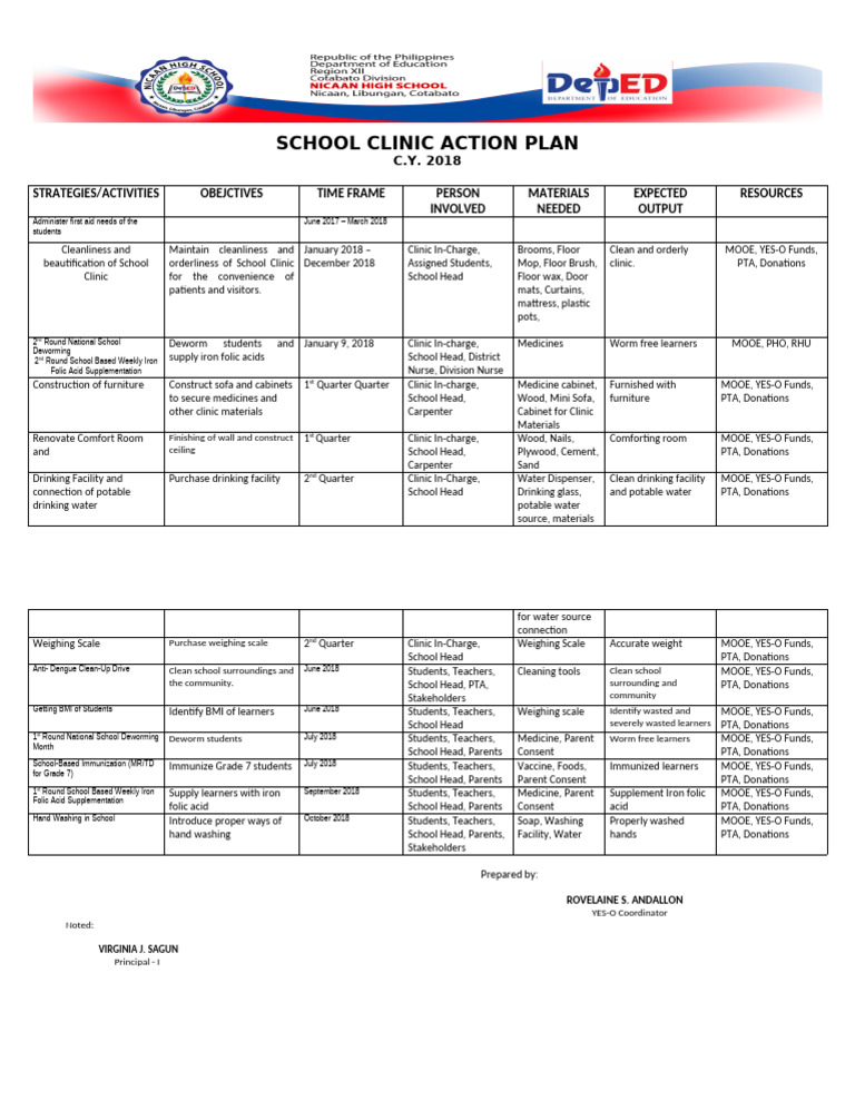 Clinic Action Plan 2018 | PDF