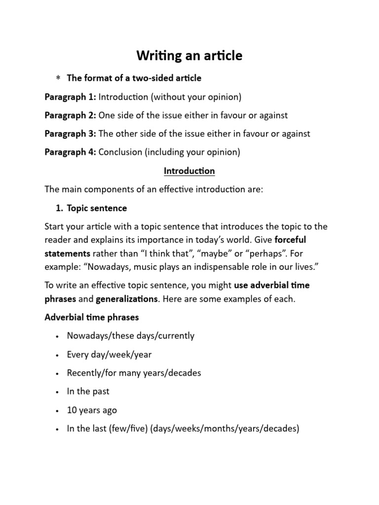 Writing an article pdf