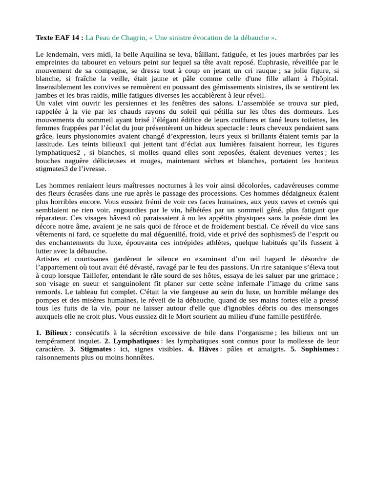 Texte Eaf14 Une Sinistre Evocation de La Debauche | PDF