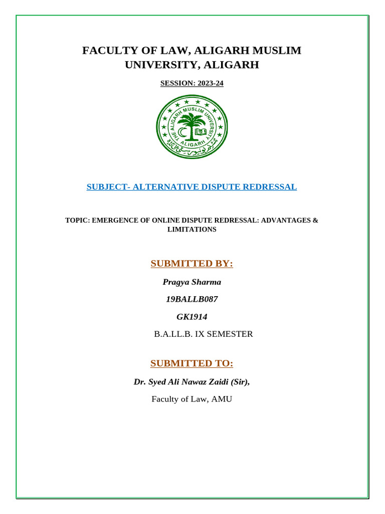 Adr Project (Ix Sem) | PDF