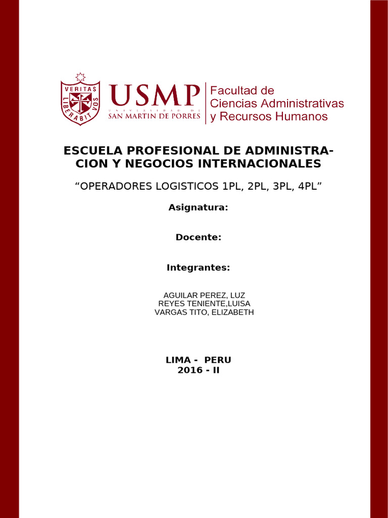 Operadores logisticos 1pl 2pl 3pl 4pl pdf