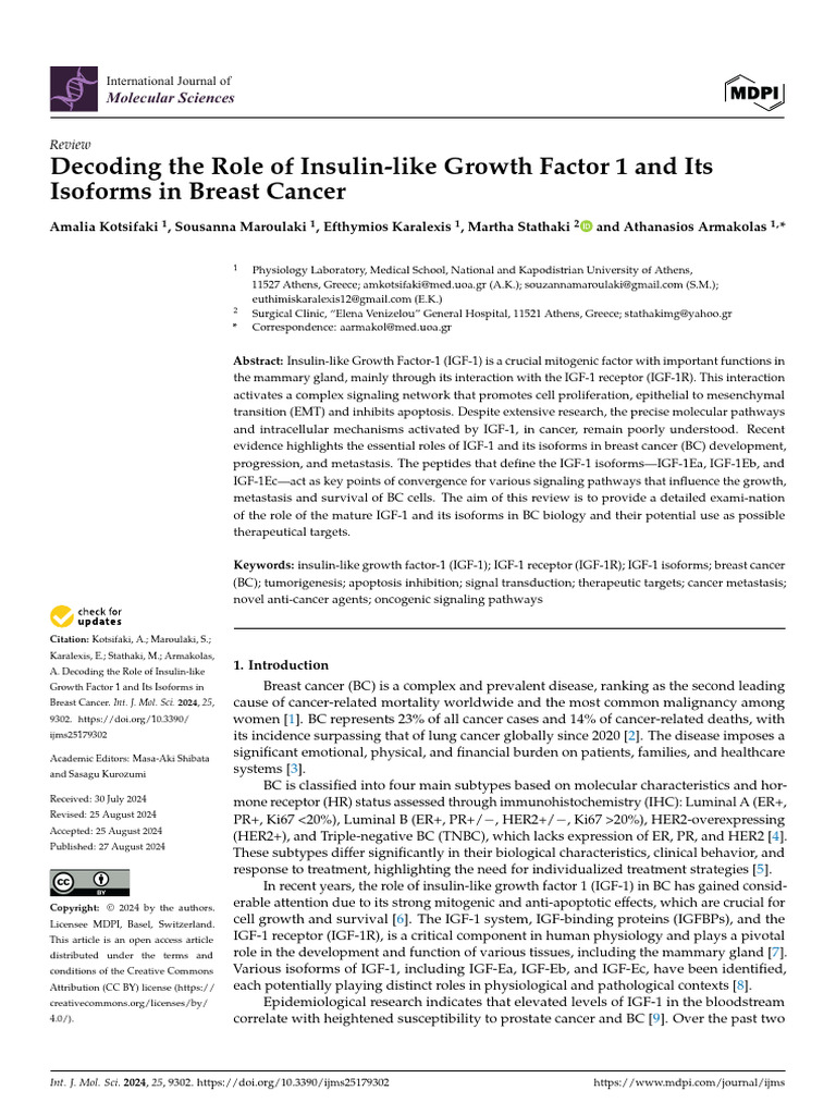 Decoding The Role of Insulin-Like Growth Factor 1 | PDF