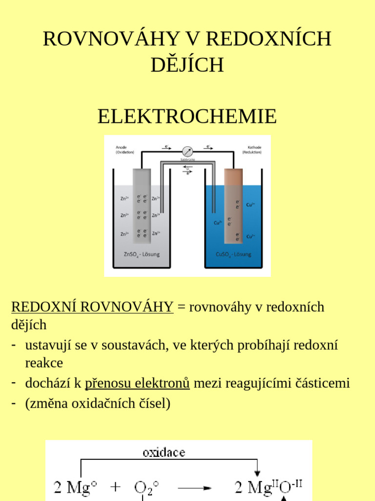 21-Rovnováhy-V-Redox-Dějích-Elektrochemie 2 | PDF