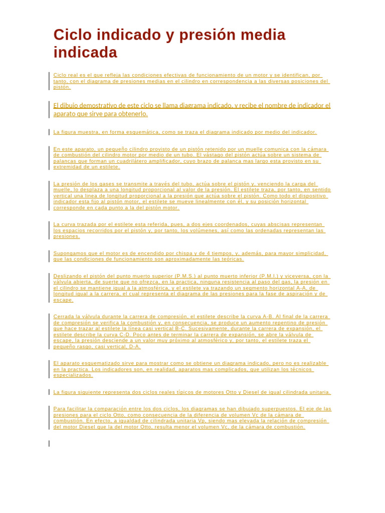 Diagrama Indicado en Motores Otto y Diesel | PDF | Pistón | Métodos y ...