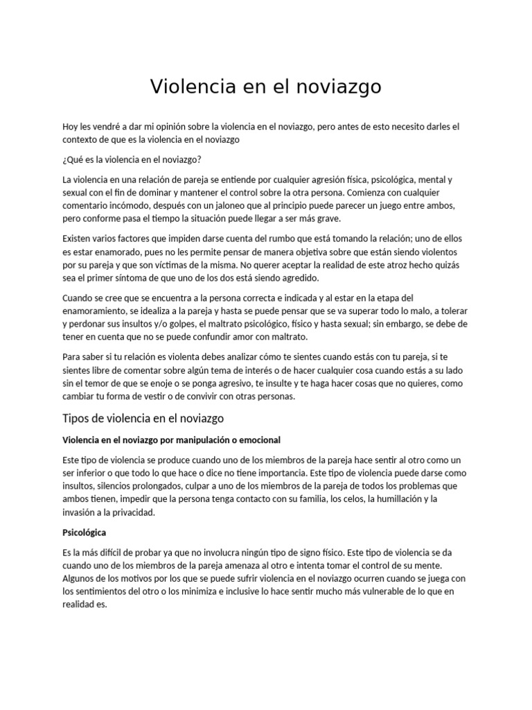 Violencia en El Noviazgo | PDF
