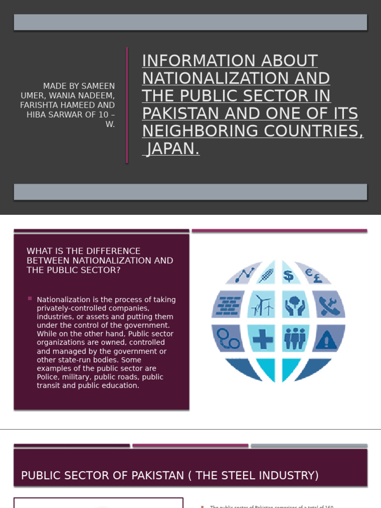Information About Nationalization and The Public Sector in Pakistan and ...