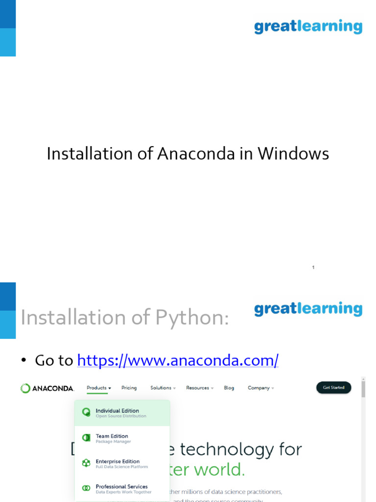 Anaconda Installation Steps