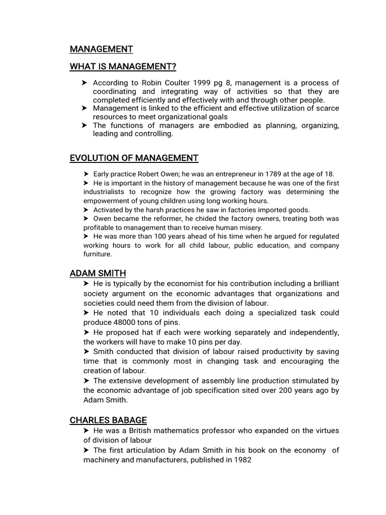 Management Notes | PDF