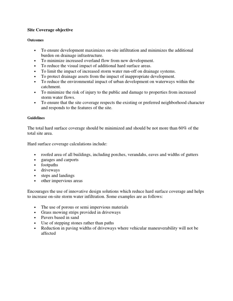 Site Coverage Objective | PDF