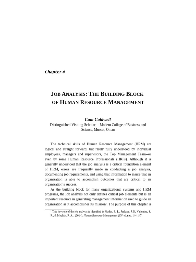 Essential Job Analysis for HRM Success | PDF | Human Resource ...