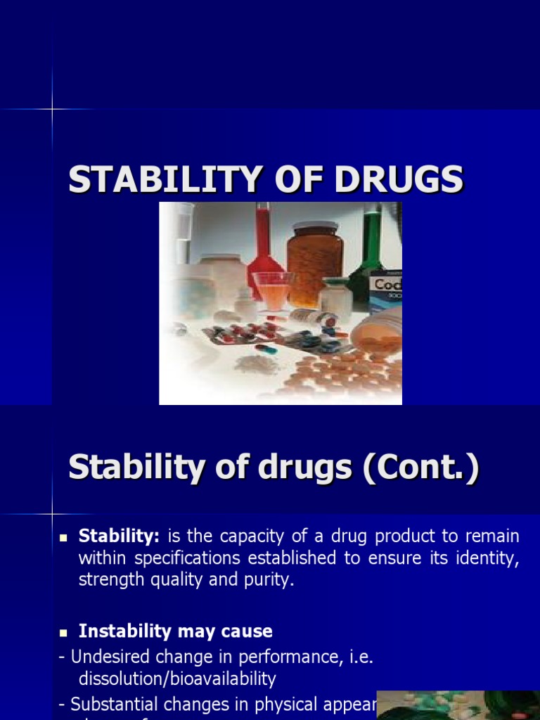 Stability of Drugs PDF Pharmaceutical Formulation Hydrolysis