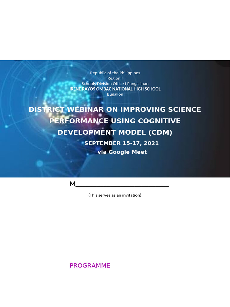 PROGRAMME Science District Webinar | PDF