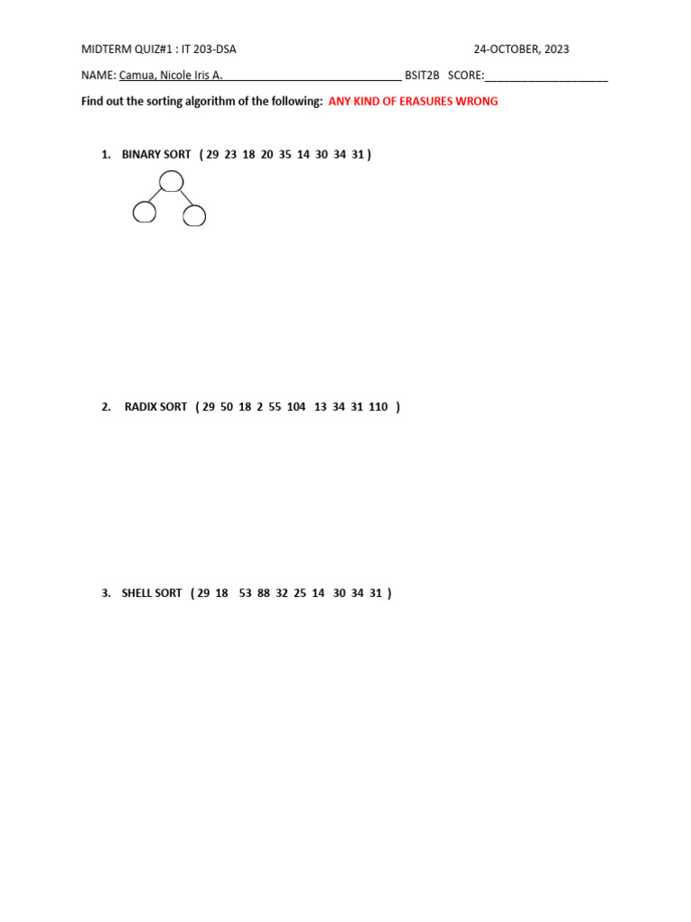 Find Out The Sorting Algorithm of The Following | PDF